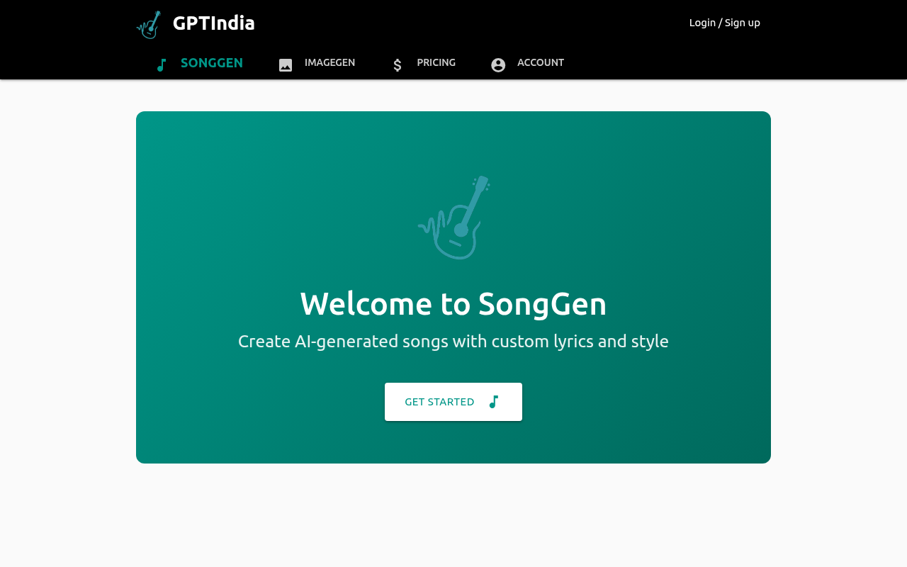 AI Song Generation Screenshot